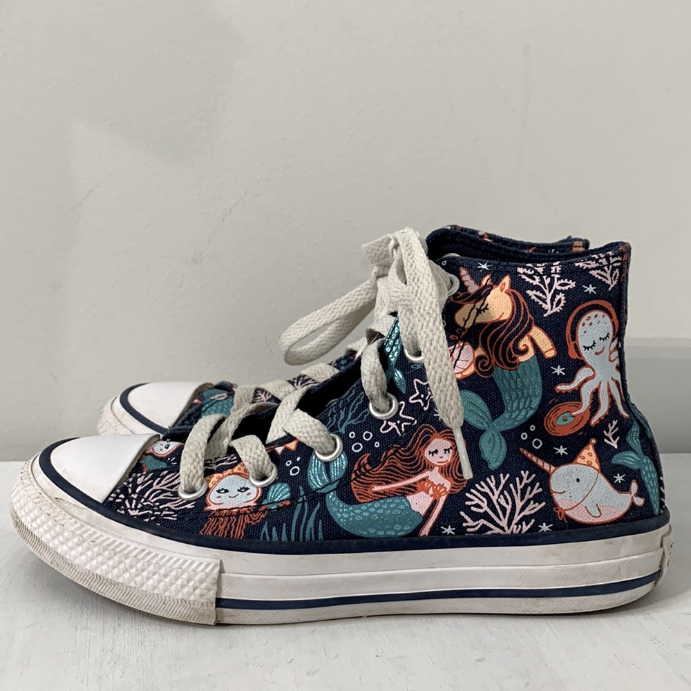 Converse All Star High-Top Mermaid Sneakers Sz 13 - Picture 7 of 12